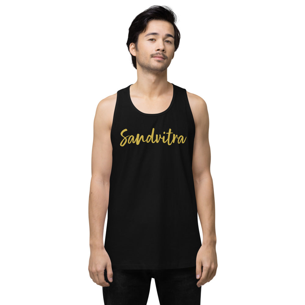 Sandvitra text premium tank top